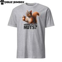 Juokingi voverės marškinėliai | Humoristinis 'Nori pamatyti mano riešutus?'' T-shirt 2XL