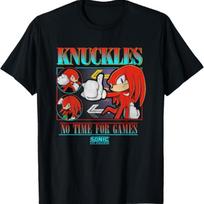 Sonic The Hedgehog Knuckles No Time For Games Vintage T-Shirt S įvairiaspalvis