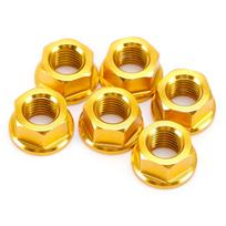 Galinės grandinės žvaigždės veržlių rinkinys M10x1.25mm Auksinis Suzuki GSXR 600 750 1000 SV 650 1000