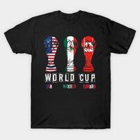 Men Black Print T-shirt World Cup 2026 Usa Mexico Canada No-Cut Transfer Paper Print Cotton Tshirt S juoda