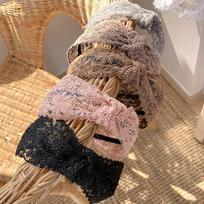 Siuvinėta Gėlių Nėriniais Plaukų Juosta Galvos Juosta gray