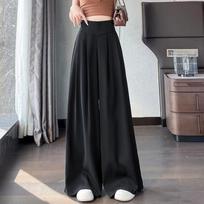 Women Korean Fashion Comfortable Baggy Slacks Lady High Waist Pants Female Classic Suit Wide Leg Trousers S juoda