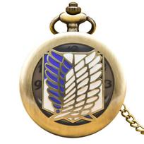 Creative Wings Pocket Watch Necklace Vintage Hollow Pendant Quartz Chain Clock for Women Men bronza
