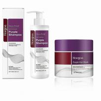 Purple Hair Mask and Shampoo Set with Maca Essence for Blonde, Silver, Gray, and Highlighted Hair
