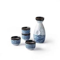 Keramikinis „Sea Ripple Sake“ vyno puodelis Vyno rinkinys į namus