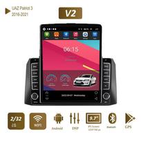 9,7 colių „Android Car Radio Carplay“, skirtas UAZ Patriot 3 2016–2021 Tesla vertikalaus ekrano autoradio daugialypės terpės grotuvas 2+32GB