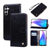 Klasikinis piniginės atverčiamas odinis telefono dėklas + kortelių lizdo krepšys, skirtas Samsung Galaxy A05 A05S A15 A25 S23 FE S24 A14 A04S A24 A34 A54 M34 A53 A73 5G Samsung M51 juoda