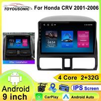 Android 2DIN automobilio radijas Honda CRV 2001-2006 CR-V 2 Multimedia vaizdo grotuvas Navigacija Carplay Stereo pagrindinis blokas 9  Autoradio 4-core 2GB+32GB