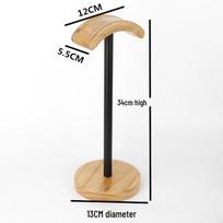 Bluetooth ausinių stovas - Metalinis ir kietmedžio laikiklis su žaidimų kabliu metal stand solid wood
