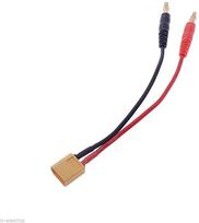 XT60 įkrovimo laidas 30cm | 14AWG silikoninė viela | XT60 moteriška jungtis į 4mm bananinę jungtį | Suderinamas su akumuliatoriumi, planšetiniu kompiuteriu, WLtoys 144001, IMAX B6 geltona