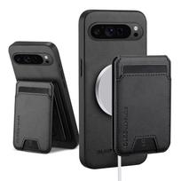 Piniginės Kortelių Laikiklio Dėklas Google Pixel 10 9 8 7 Pro XL 9A 8A 7A Magnetinis Dangtelis Oda skirtas Mag-safe Stovui Korpusas Telefono Fundas for Pixel 7 juoda