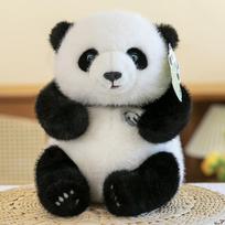 Tas pats didysis panda Huahua Qizai lėlės pliušinis žaislas simuliacijos lėlė žaidimų automato lėlė gimtadienio dovana 25cm