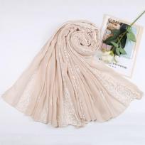 11 Colors Plain Embroider Cashew Nut Floral Viscose Shawl Scarf Women High Quality Pashmina Stole Bufandas Muslim Hijab 180*90Cm