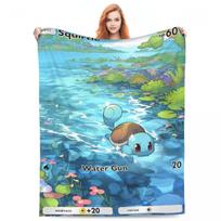 Pokemon Anime Card Squirtle Warm Soft Blanket Travel Office Plush Throw Blanket Street Trend Couch Bed Flannel Bedspread 30x40in