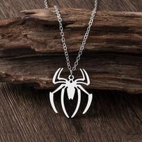 Punk Stainless Steel Halloween Necklace Hip Hop Black Spider Pendant Necklaces For Men Boys Jewelry Gift brown
