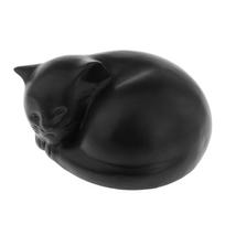 Gyvūno kremavimo urnos laikymo skulptūra Gyvūno memorialinė figūrėlė Laidojimo urna Medinė katės urnos Memorialinė gyvūno urnos Gyvūno pelenai juoda