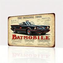 Originalus Batmobile Retro Metalinis Ženklas 12x8 Coliai Vintažinis Garažo Dekoras 20x30