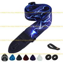 A1A2 Antislip Guitar Strap Comfortable Shoulder Strap Professional Guitar Strap for Includes Picks and Strap Button mėlyna