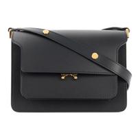 Marni odinė rankinė per petį su atvartu Moteriškos rankinės Juoda SBMPN09NO1LV589-ZN99N Basic Set (Bag+Dust Bag)