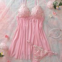 Ingerie et pure desire new mesh suspender pajamas sex nightdress set S rožinė