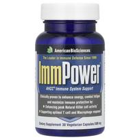 American Biosciences, ImmPower®, ahCC® imuninės sistemos sveikatos stiprintuvas, 1000 mg, 30 daržovių kapsulių (500 mg vienoje kapsulėje)