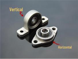 Miniatiūrinis guolio korpusas: 8-12mm vertikalus ir horizontalus veleno tvirtinimo laikiklis su rutuliniu guoliu