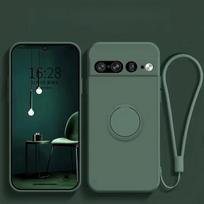 Magnetinis žiedo laikiklis Stovas Skysto silikono telefono dėklas Google Pixel 10A 10 9 Pro XL 8 7 6 Saldainio spalvos Smūgiams atsparus Minkštas dangtelis For Pixel 10A