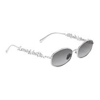 Louis Vuitton Logo Shiny Design Metal Round Sunglasses Women sunglasses Silver Z3193U F,Silver