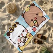 Animacinis BuBU Dudu Kawaii Rankšluostis Minkštas Lengvas Atsparus Smėliui Didelis Paplūdimio Rankšluostis Greitai Džiūstantis Vonios Sporto Šeimos W40*H60(CM)