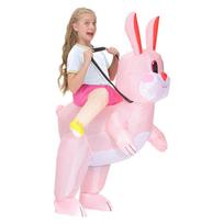 Easter Inflatable Rabbit Costume For Creative Halloween Stage Performance And Funny Cosplay Adult Size Pink Child S(100-120cm)