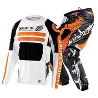Vaikiški motokroso marškinėliai, kelnės, žali, juodi, 3, 4, 5, 6, 7, 8, 9, 10 metų, visureigių kostiumas, mėlynas, oranžinis, enduro, krosas, berniukas ir mergaitė. M-22