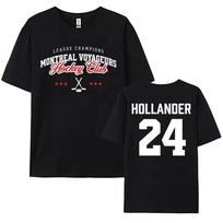 24 Hollander Montreal Voyageurs Merch Tee Hot TV Heated Rivalry T-shirt Unisex Streetwear Women Men Clothing Loose O-neck Shirt S juoda