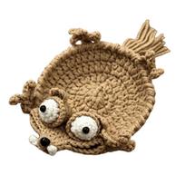 Neslystančios nėrimo voveraitės padėkliukai gėrimams Kūrybiškas gėrimų izoliacijos padėkliukas Virtuvės aksesuaras Squirrel Coasters