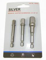 SILVER ANTGALIS VARŽTAMS LAIKIKLIS GALVUTĖMS RINKINYS 1/4-3/8-1/2