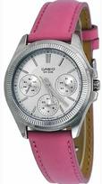 Laikrodis Casio Collection Vintage CASIO COLLECTION modelis LADY MULTIFUNCTION LEATHER - Sidabrinis