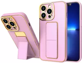 Hurtel Rožinė Naujas Kickstand Case dėklas, skirtas iPhone 13 Pro Max su rožinės spalvos stovu