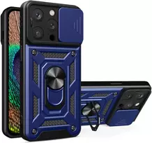 Hurtel Hybrid Armor Camshield dėklas iPhone 15 Pro Max – mėlynas