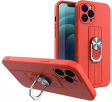 Hurtel Ring Case silikoninis dėklas iPhone 13 Pro Max – raudonas