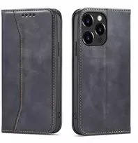 Hurtel Magnet Fancy dėklas iPhone 13 Pro Max – juodas, piniginė