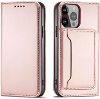 Hurtel Magnetinis dėklas iPhone 14 Plus – rožinis piniginė