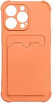 Hurtel iPhone 13 Pro Max dėklas su kortelių skyriumi – oranžinis