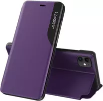Hurtel Eco Leather View dėklas iPhone 13 Pro Max – violetinis