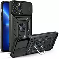 Hurtel Šarvuotas dėklas iPhone 13 Pro su kameros dangteliu – juodas