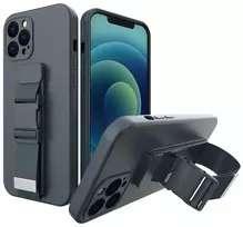 Hurtel Dėklas su virvele iPhone 13 Pro – tamsiai mėlynas