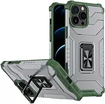 Hurtel Šarvuotas dėklas su žiedu iPhone 13 Pro Max – žalias