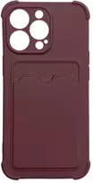 Hurtel Dėklas su kortelių skyriumi iPhone 13 mini – avietinis