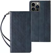 Hurtel Magnet Strap dėklas-piniginė iPhone 13 Pro Max – mėlynas