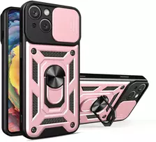 Hurtel Šarvuotas dėklas iPhone 14 Plus su kameros dangteliu – rožinis