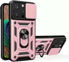 Hurtel Hybrid Armor Camshield dėklas iPhone 15 Pro – rožinis