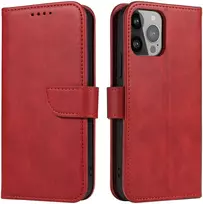 Hurtel Magnet Case dėklas-piniginė iPhone 15 Pro Max – raudonas